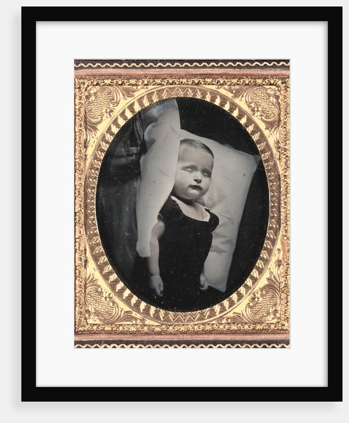 Post-Mortem on Pillow, Vertical, c. 1850 by Unidentified Photographer