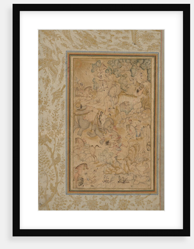 Princes hunting in a rocky landscape, c. 1580-85; borders added c. 1700s by Unknown