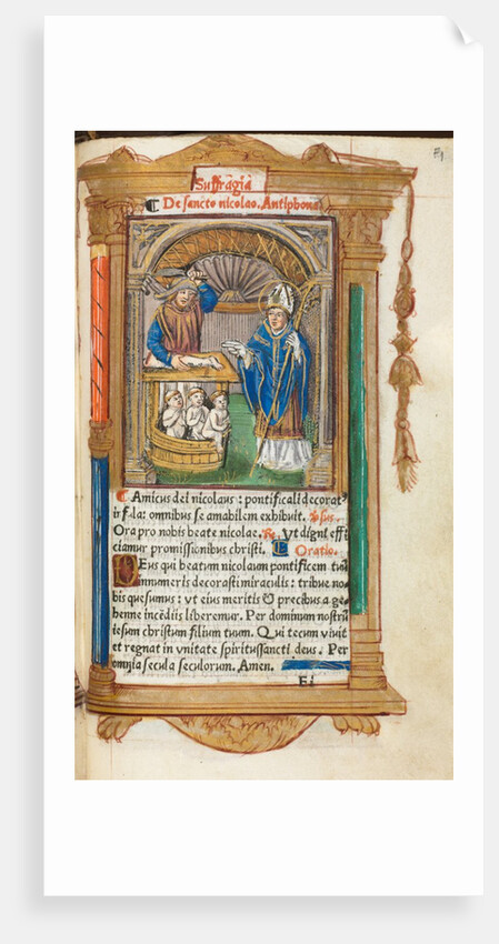 Printed Book of Hours: fol. 105r, St. Nicholas, 1510 by Guillaume Le Rouge