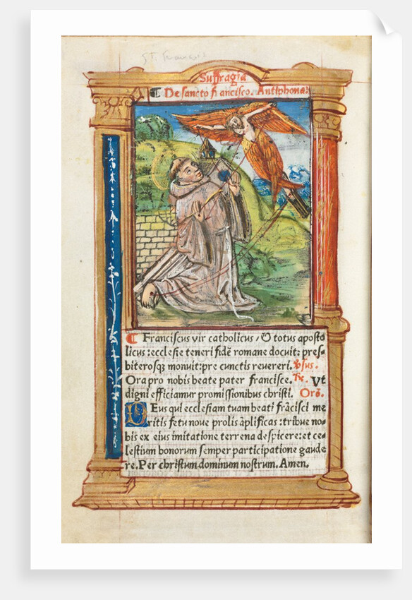 Printed Book of Hours: fol. 106v, St. Francis of Assisi, 1510 by Guillaume Le Rouge