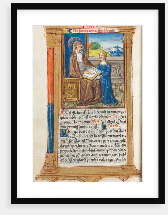Printed Book of Hours: fol. 108v, St. Anne and the Virgin Mary, 1510 by Guillaume Le Rouge
