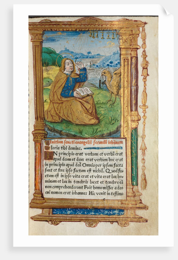 Printed Book of Hours: fol. 17r, St. John on Patmos, 1510 by Guillaume Le Rouge