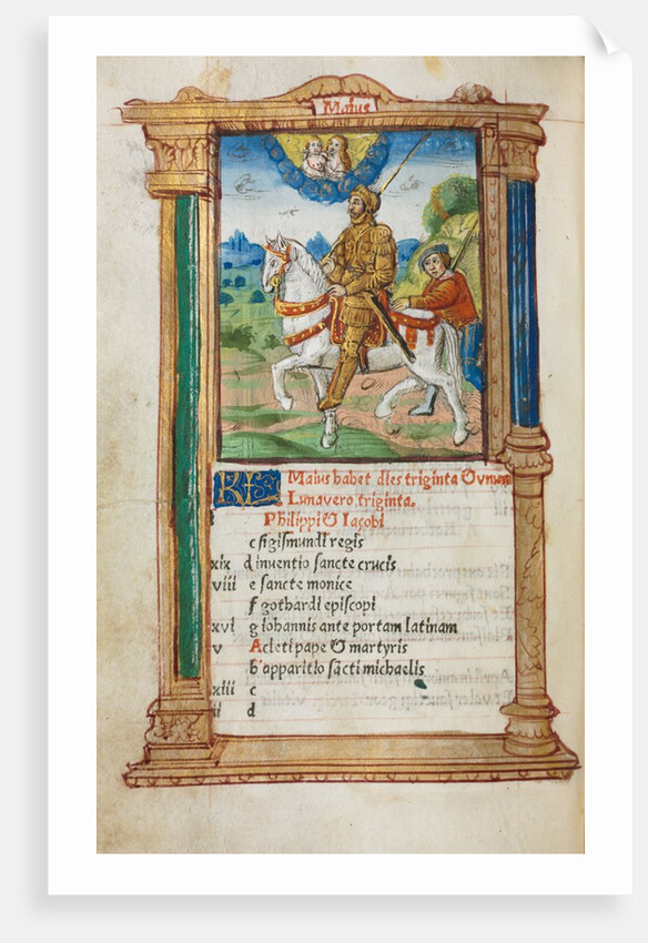 Printed Book of Hours: fol. 6v, May calendar illustration, 1510 by Guillaume Le Rouge