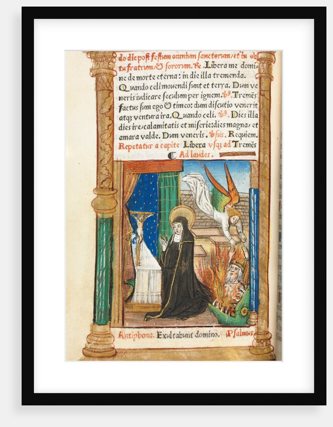 Printed Book of Hours: fol. 84v, Dominican Nun in Prayer, 1510 by Guillaume Le Rouge