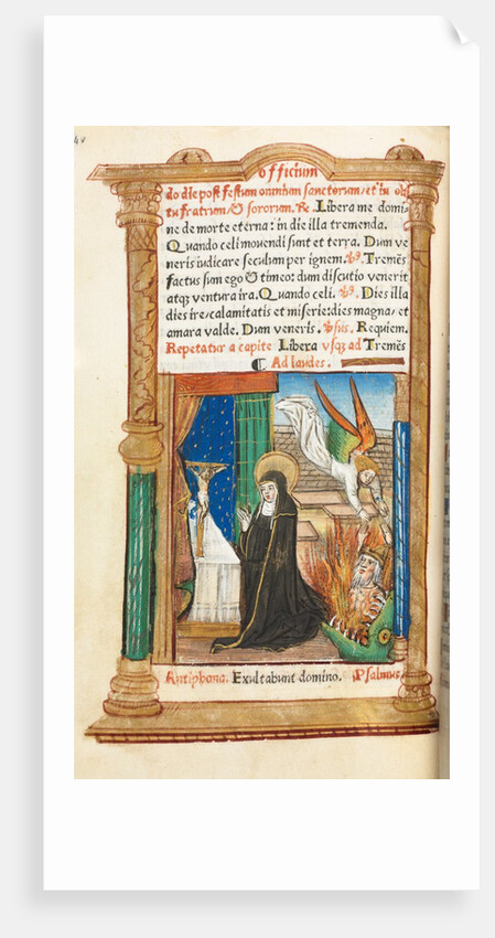 Printed Book of Hours: fol. 84v, Dominican Nun in Prayer, 1510 by Guillaume Le Rouge