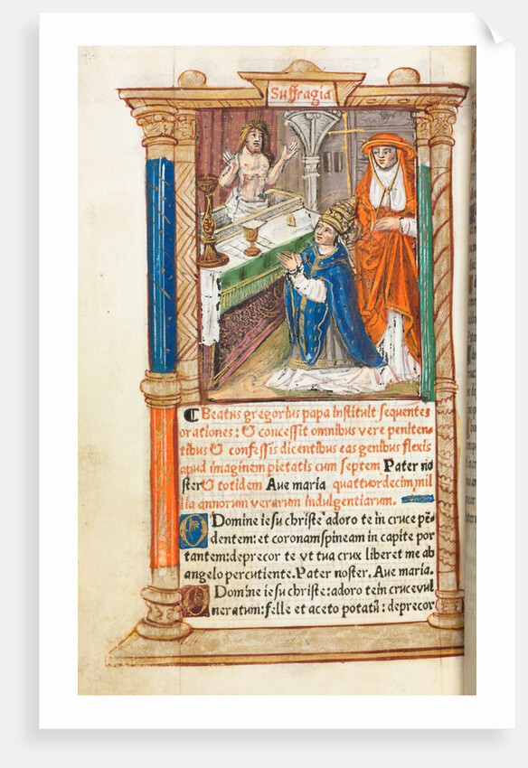 Printed Book of Hours: fol. 96v, Mass of St. Gregory, 1510 by Guillaume Le Rouge