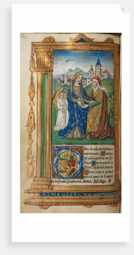Printed Book of Hours: fol.29v, The Visitation, 1510 by Guillaume Le Rouge