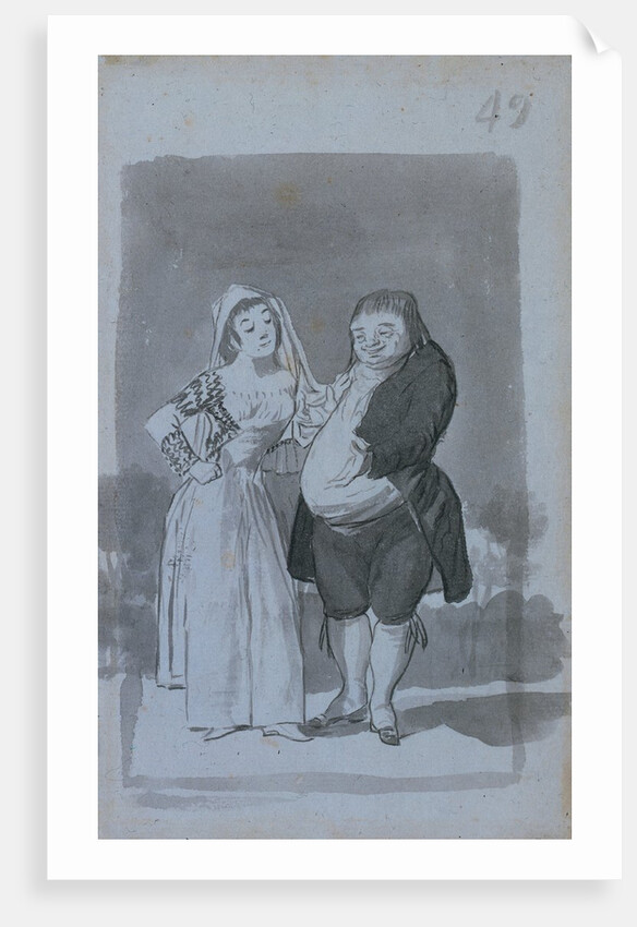 Prostitute Soliciting a Fat, Ugly Man, 1796-97 by Francisco de Goya