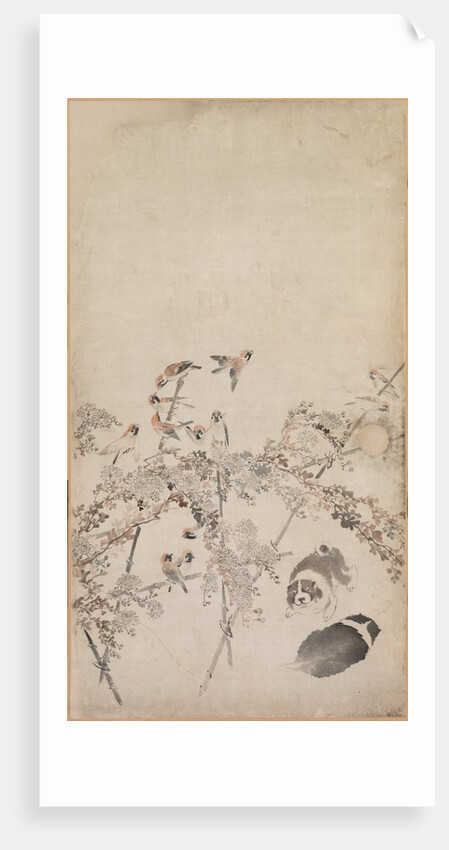 Puppies, Sparrows and Chrysanthemums, 1754-1799 by Nagasawa Rosetsu