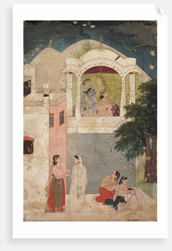 Radha and Krishna Seated on a Balcony, c. 1760 by Unknown