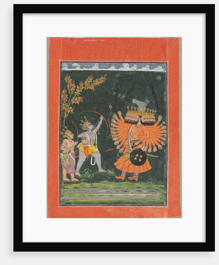 Rama and Laksmana Fighting Ravana, c. 1750 by Unknown
