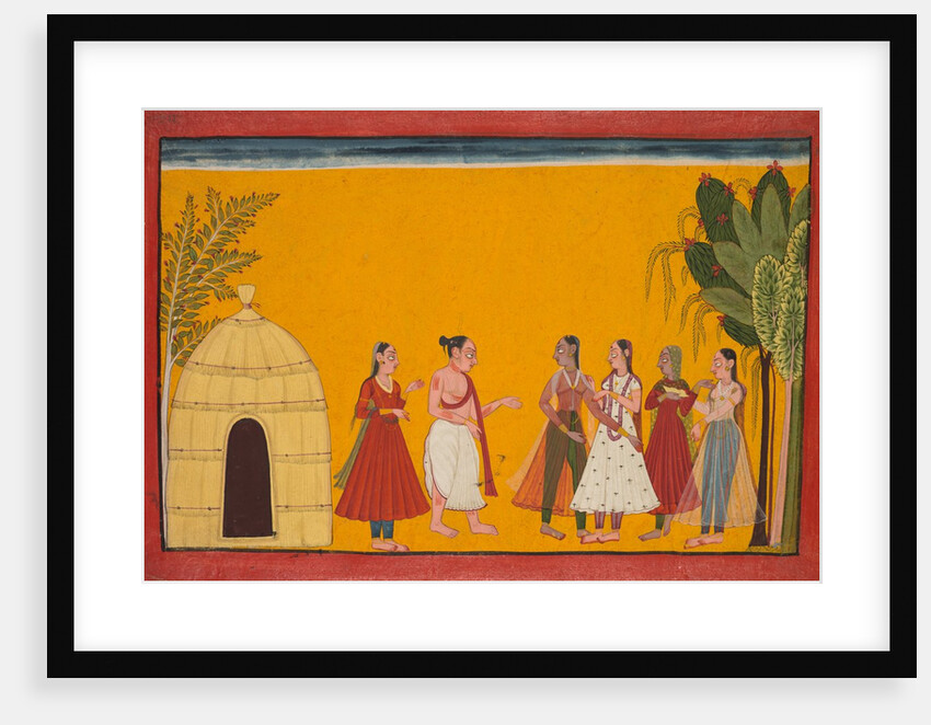 Rama and Sita Being Taken to the Priest to Fix the Wedding Date; page from the Ramayana…, c1700-17 by Unknown