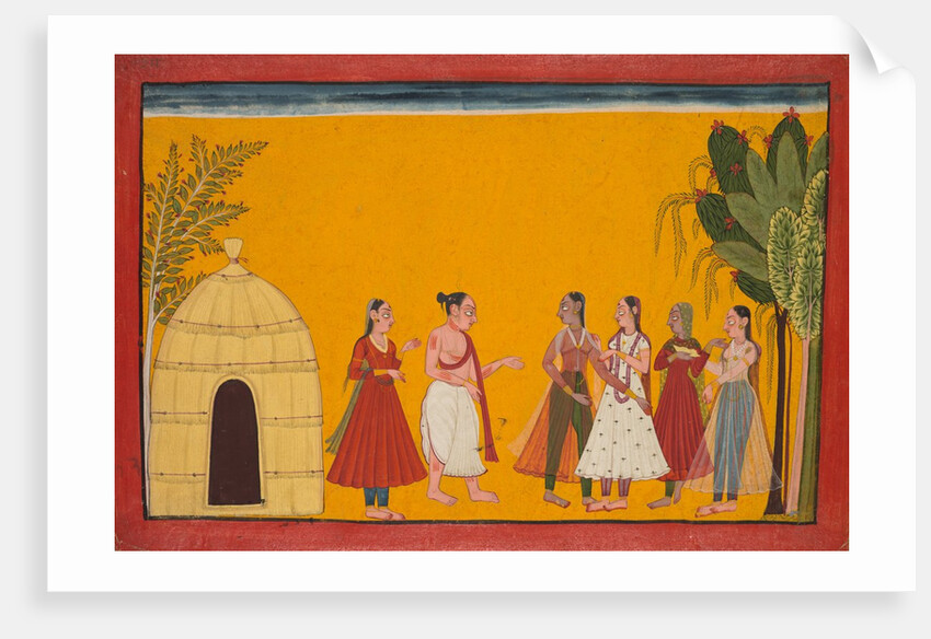 Rama and Sita Being Taken to the Priest to Fix the Wedding Date; page from the Ramayana…, c1700-17 by Unknown