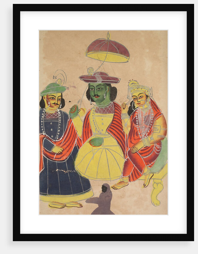 Rama and Sita Enthroned with Lakshmana and Hanuman Attending, 1800s by Unknown