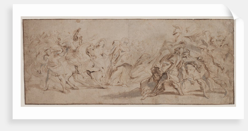 Reconciliation of the Romans and the Sabines Venus Disarming Mars, Drapery Study by Peter Paul Rubens