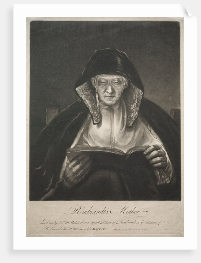 Rembrandt's Mother by James McArdell