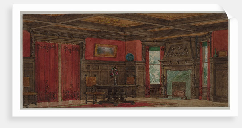 Rendering for Interior Design, about 1880- 1900 by August Frederick Biehle; M. James Bowman