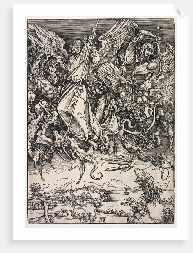 Revelation of St. John: St. Michael fighting the Dragon, 1511 by Albrecht Dürer