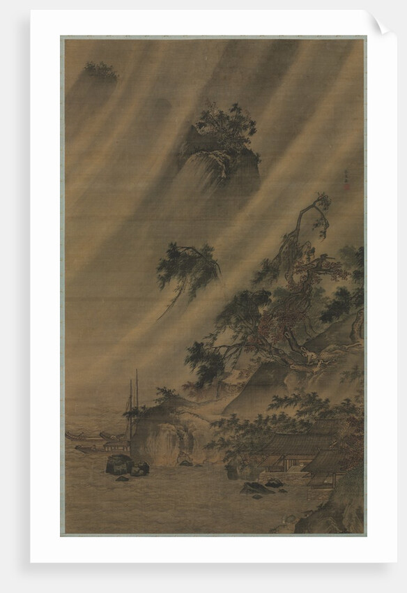 River Village in a Rainstorm, c. 1480-1507 by Lu Wenying