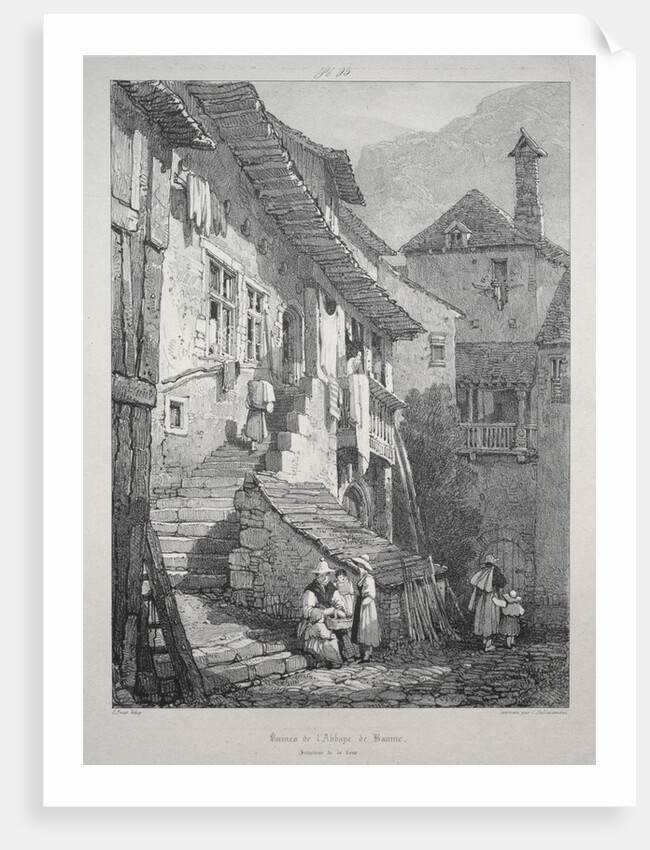 Ruins of the Abbey of Baume. Interior of the Court by Samuel Prout