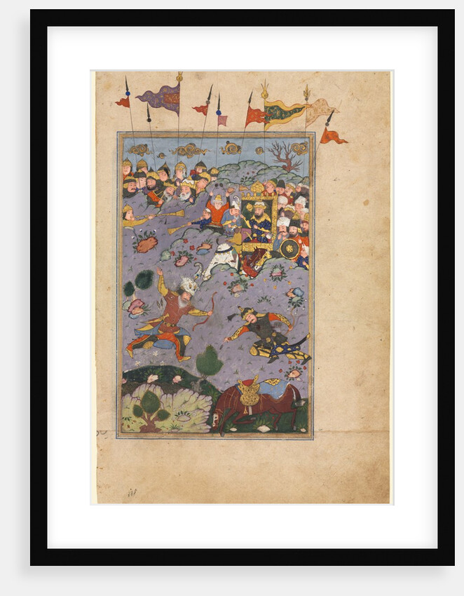 Rustam meets the challenge of Ashkabus, from a Shah-nama of Firdausi…c1590-1600 by Unknown
