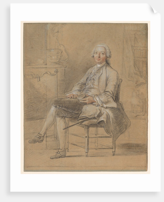 Seated Man Holding a Snuff Box, c. 1750-1760 by Louis Aubert (attributed to)