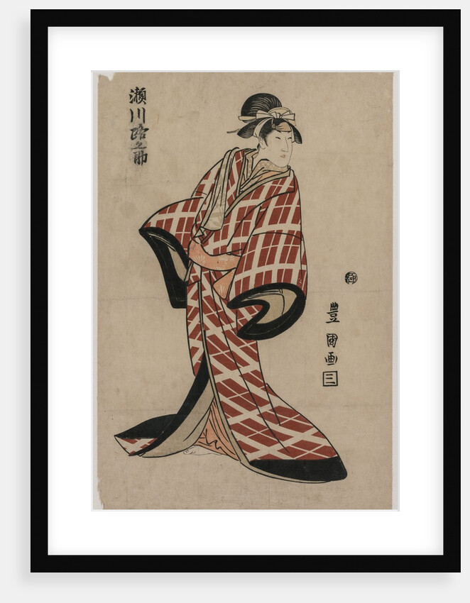 Segawa Michinosuke Wearing a Padded Plaid Robe, c. 1805 by Utagawa Toyokuni