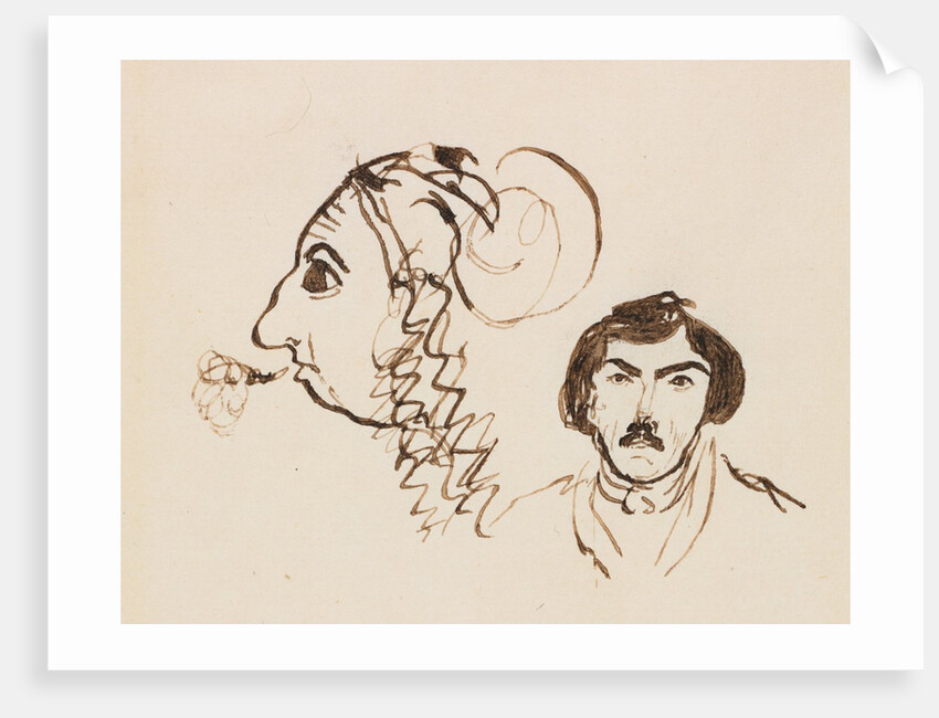 Self-Portrait with Portrait of Delacroix, c. 1845 by George Sand