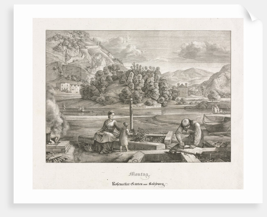 Seven Views in Salzburg and Berchtesgaden: Monday: Rosenecker Garden Salzburg, 1823 by Ferdinand Olivier