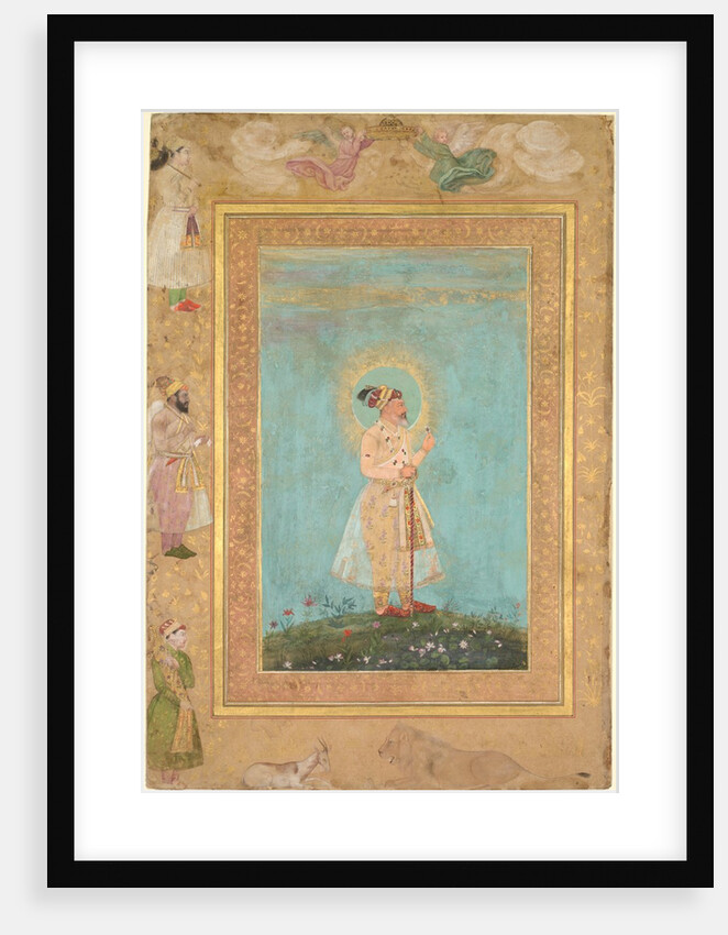 Shah Jahan holding a spinel and a long Deccan sword, from the Late Shah Jahan Album, c. 1650 by Hashim (attributed to)