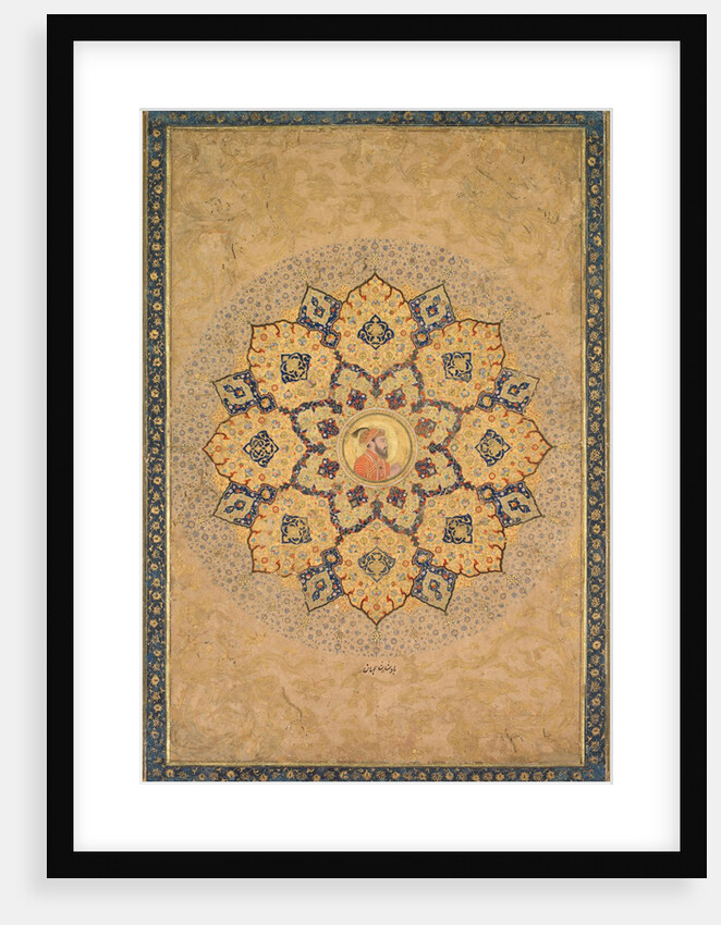 Shamsa with portrait of Aurangzeb, from the Emperor's Album? by Bichitr (probably)