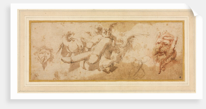 Sheet of Satirical Studies, c. 1650s by Salvator Rosa