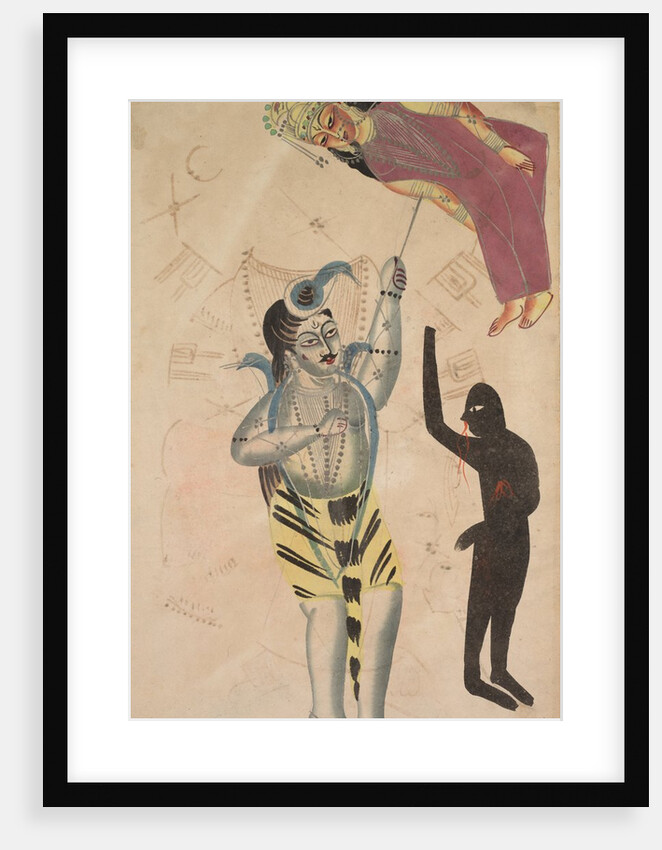 Shiva Bearing Aloft the Body of His Sati, 1800s by Unknown