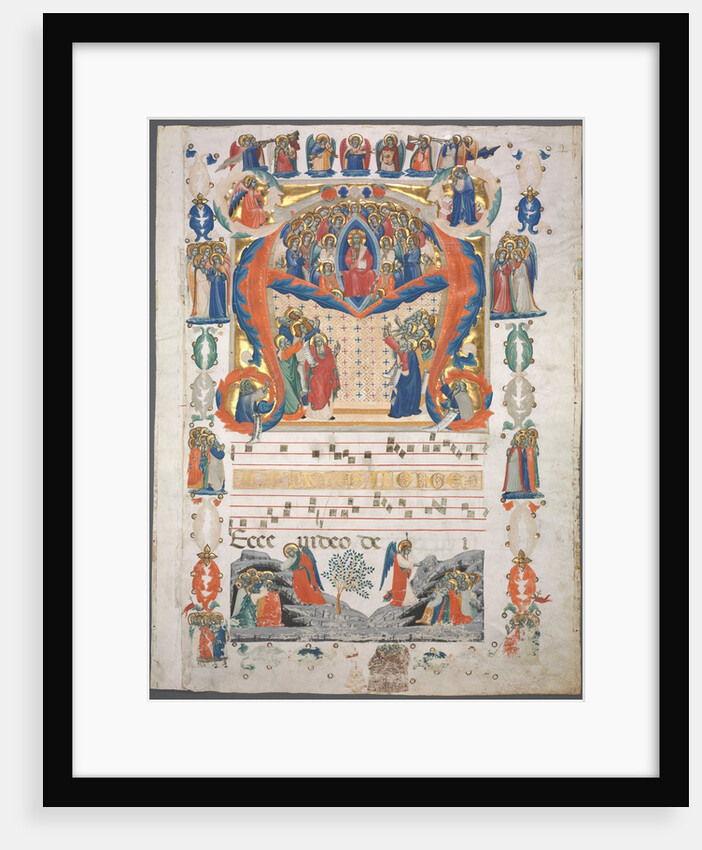 Single Leaf Excised from an Antiphonary: Inital A[spiciens a longe] with Christ in Majesty by Unknown