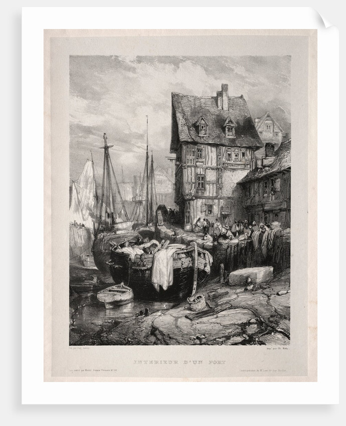 Six Marines: Intérieur dun port, 1833 by Eugène Isabey