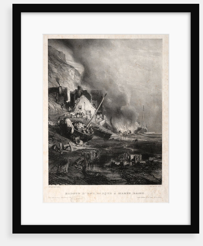 Six Marines: Radoub dune barque à marée basse, 1833 by Eugène Isabey
