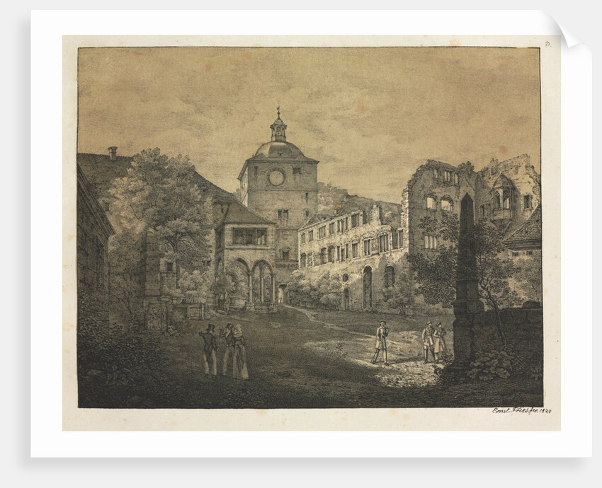 Six Views of Heidelberg Castle: Castle Terrace, 1820 by Ernst Fries