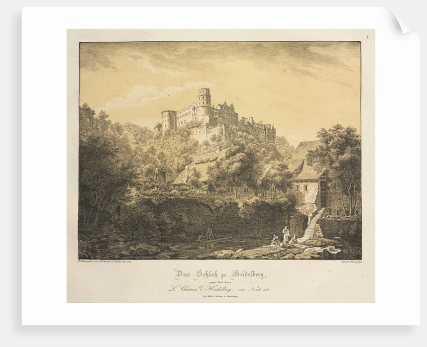 Six Views of Heidelberg Castle: Eastward, 1820 by Ernst Fries