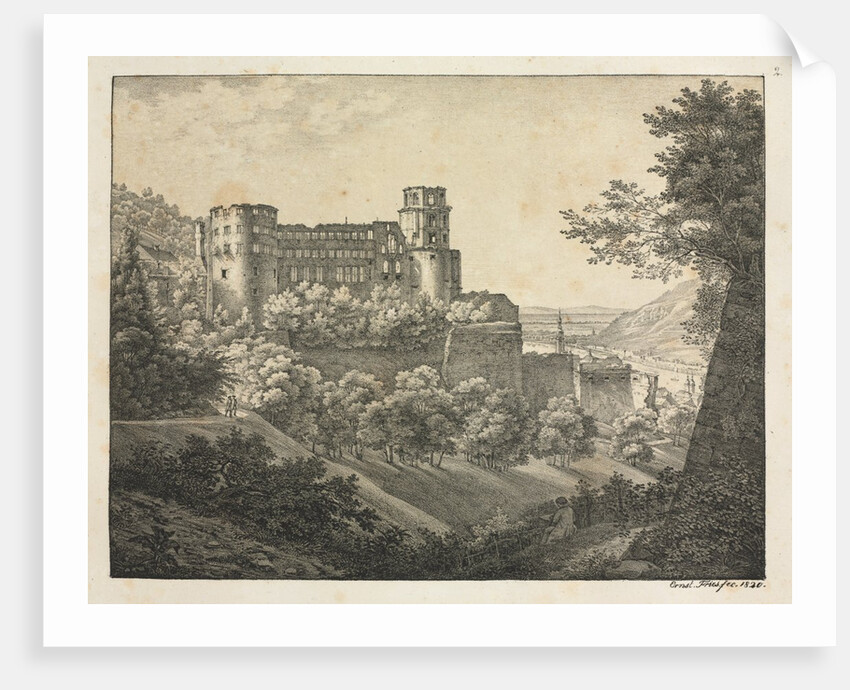Six Views of Heidelberg Castle: Towards Northeast, 1820 by Ernst Fries