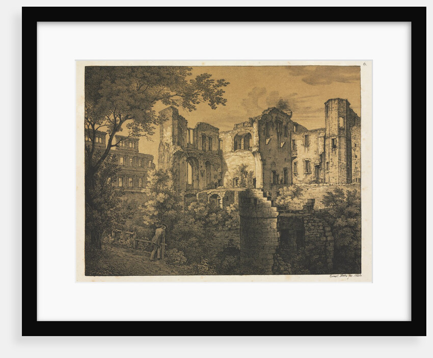 Six Views of Heidelberg Castle: Western Part, 1820 by Ernst Fries