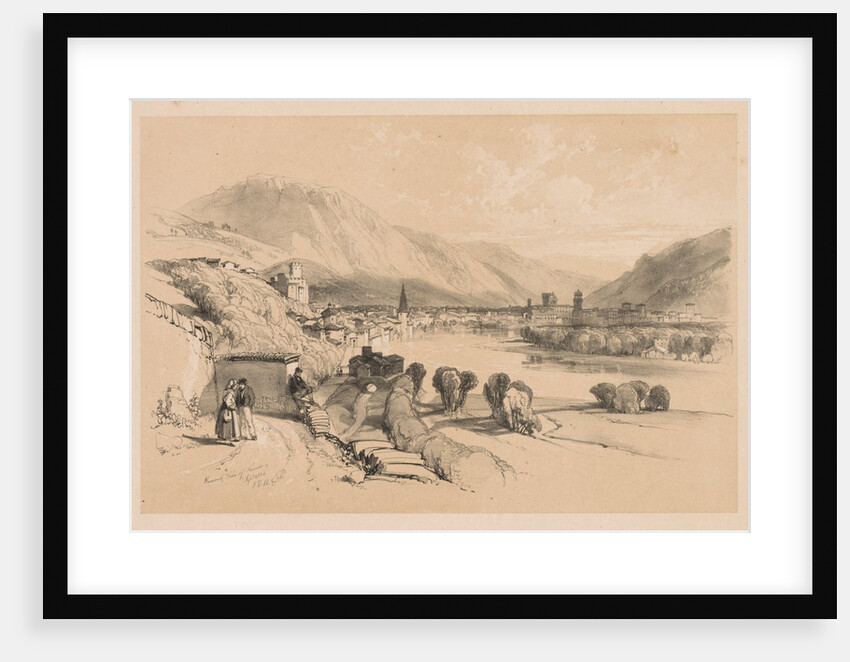 Sketches at Home and Abroad: General View of Trento, 1834 by James Duffield Harding