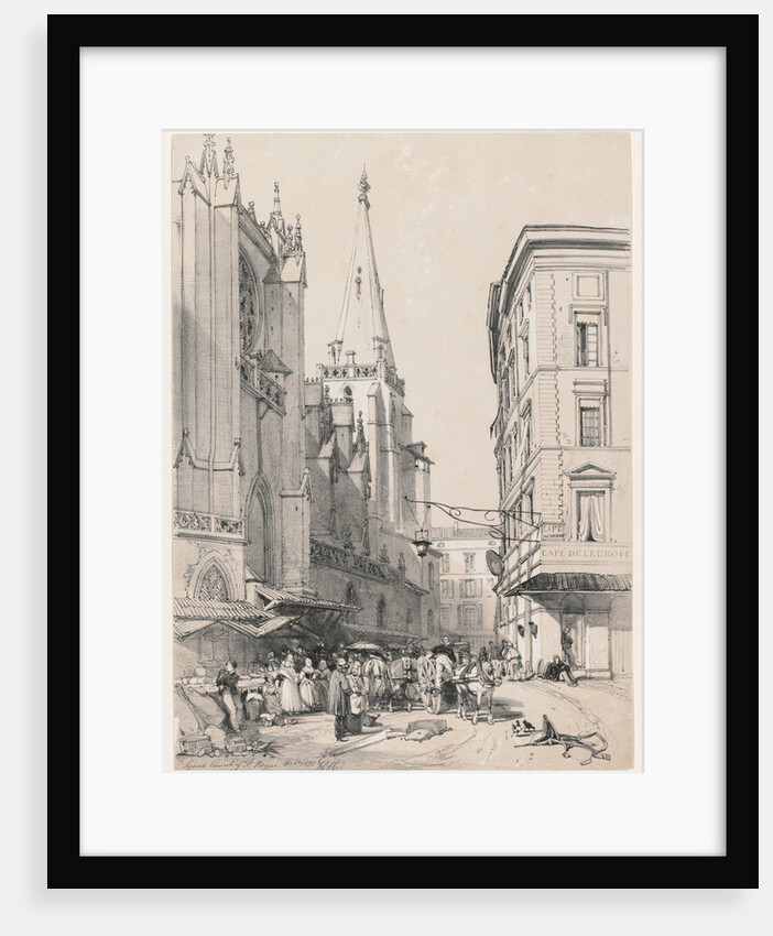 Sketches at Home and Abroad: Lyons Church of St. Hezier, October 1832, 1832 by James Duffield Harding