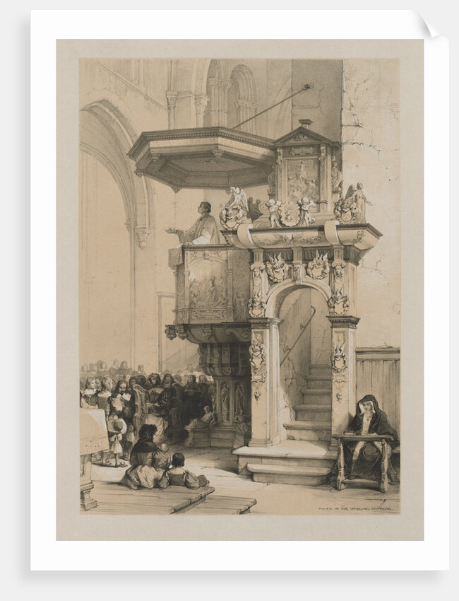 Sketches in Belgium and Germany, Volume I: Pulpit in the Cathedral of Treves, 1840 by Louis Haghe