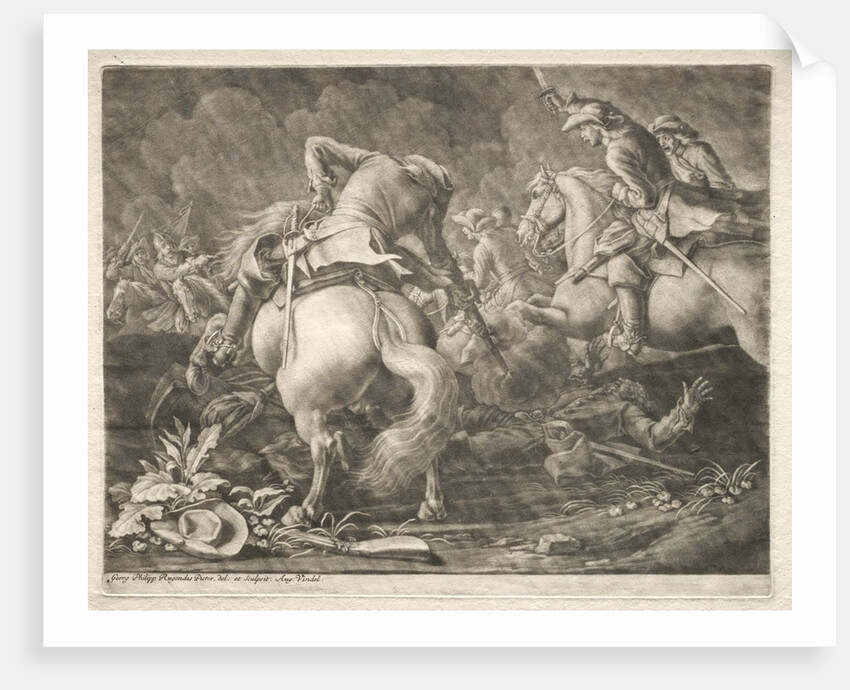 Skirmish between Prussian and Hungarian Hussars by Georg Philipp I Rugendas