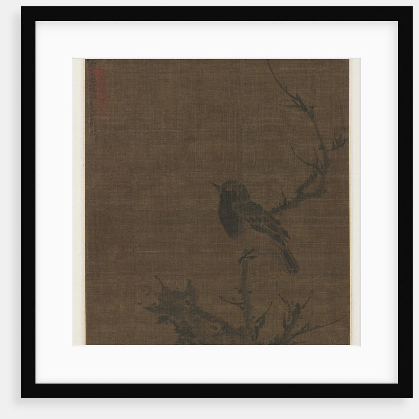 Sleeping Bird on a Prunus Branch, 1400s by Bian Wenjin