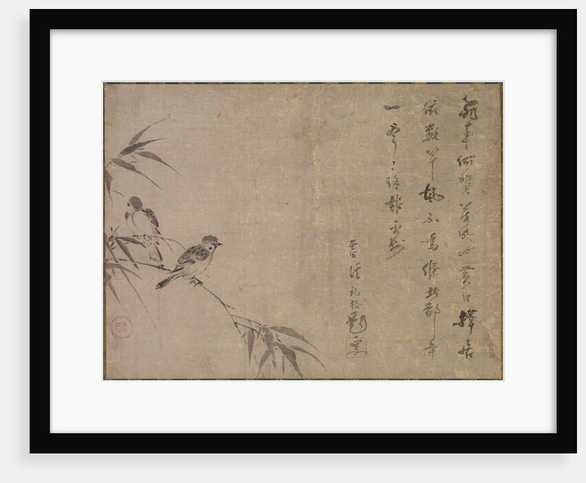 Sparrows and Bamboo, mid- to late 1500s by Shiken Seid?
