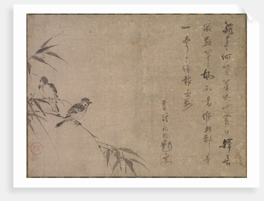 Sparrows and Bamboo, mid- to late 1500s by Shiken Seid?