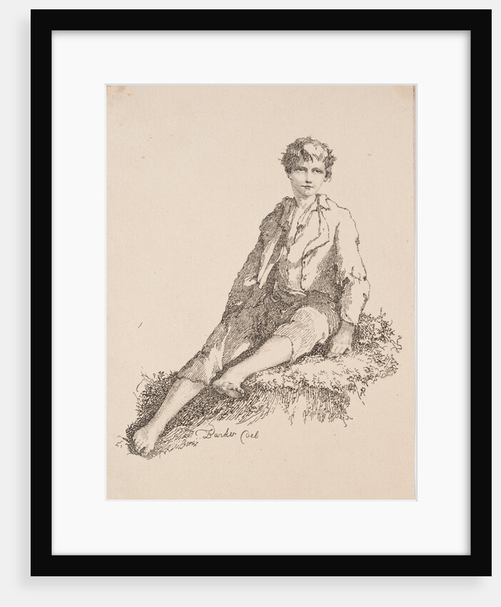 Specimens of Polyautography: Boy Seated on a Grassy Bank, 1803 by Thomas Barker