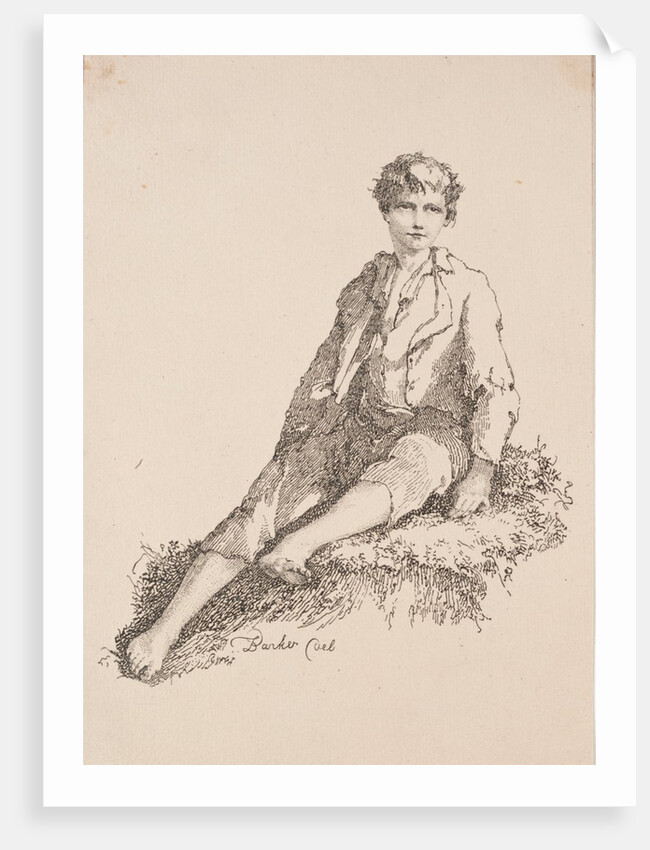 Specimens of Polyautography: Boy Seated on a Grassy Bank, 1803 by Thomas Barker