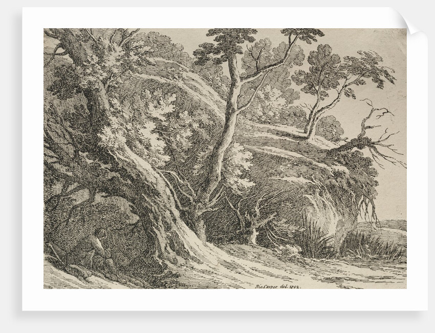 Specimens of Polyautography: Man Seated under an Oak, 1802 by Richard II Cooper